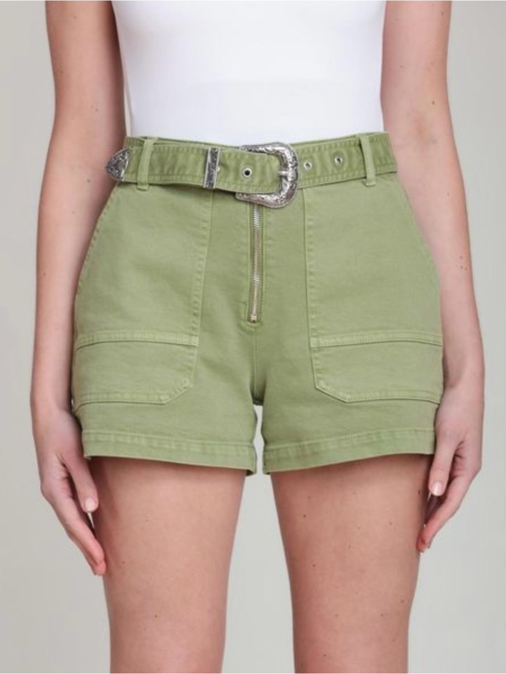 Avec Les Filles Women's High-Rise Belted Shorts